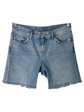 Nwot WEEKDAY Shorts 32 Blue Distressed Cotron “Beach Day”